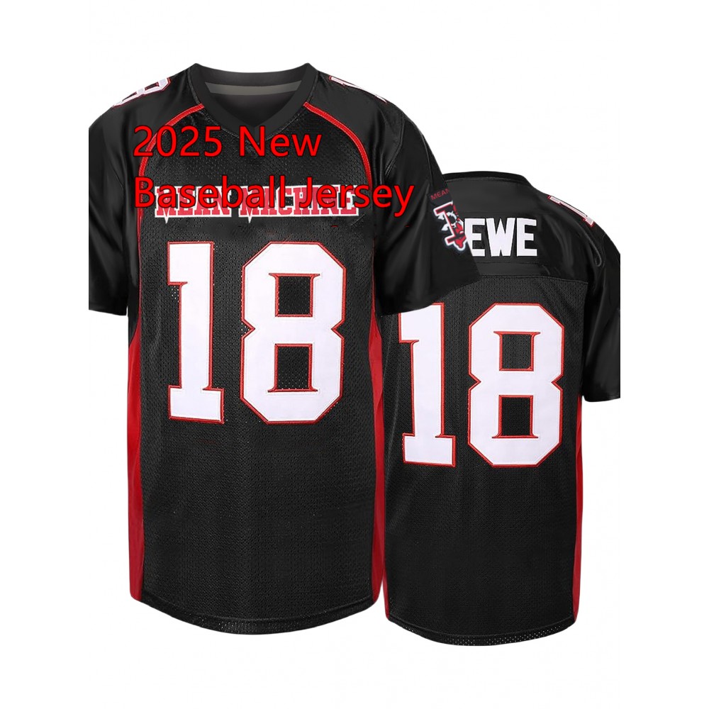 SHELUCKI Men's Black #18 Baseball Jersey Loose Fit Embroidered Rugby Top - Breathable 100% Polyester, V-Neck, All-Season Casual Streetwear for Sports & Outdoor Activities SHELUCKI Men's Black #18 Baseball Jersey Loose Fit Embroidered Rugby Top - Breathable 100% Polyester, V-Neck, All-Season Casual Streetwear for Sports & Outdoor Activities