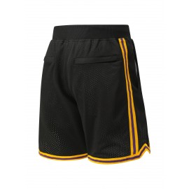 Men's Black #8-24 Basketball Shorts with LEGEND Embroidery & Number 24 - Breathable Mesh Athletic Shorts, Loose Fit for Training, Games, Casual Wear - All-Season Comfort, Machine Washable, Team Apparel | Sporty Look | Adjustable Drawstring