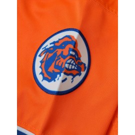 Men's Orange # 9 Breathable Rugby Shirt, Sports V-neck Short Sleeve Training Match Uniform, Embroidered American Football Shirt