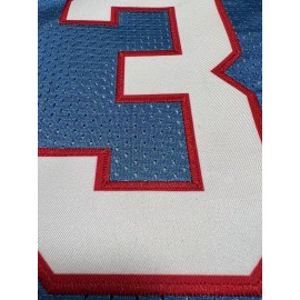 Men's Moon Blue #34 Embroidered American Football Jersey - Loose Fit Breathable V-Neck Rugby Top for Casual Streetwear, Sports & Outdoor Activities | All-Season Comfort, Machine Washable, Athletic Leisure Wear