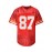 Men'S Loose-Fitting Red American Football Jersey #87, Featuring Embroidered Details, Suitable for Sports, Fashion, Casual Wear, And Street Style, with Breathable Fabric for Rugby.