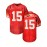 Men'S Red #15 Football Jersey - Loose Fit, Embroidered V-Neck Sports Shirt for Casual & Outdoor Wear, Breathable Mesh Fabric with Striped Trim, Perfect for Casual Attire, Sports Jersey | #15 Jersey | Durable Jerse
