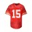 Men'S Red #15 Football Jersey - Loose Fit, Embroidered V-Neck Sports Shirt for Casual & Outdoor Wear, Breathable Mesh Fabric with Striped Trim, Perfect for Casual Attire, Sports Jersey | #15 Jersey | Durable Jerse