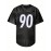 Men'S Black # 90 Breathable Rugby Jersey, Sports V-Neck Short Sleeved Uniform for Training And Matches, Embroidered American Football Shirt