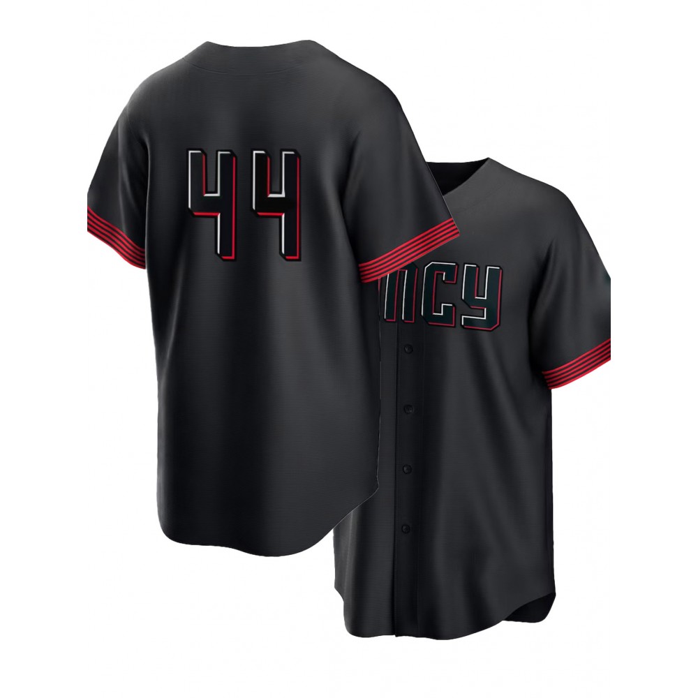 Men'S Black # 44 Baseball Shirt, Loose Embroidered Sports, Fashionable And Casual, Street Breathable Men'S Black # 44 Baseball Shirt, Loose Embroidered Sports, Fashionable And Casual, Street Breathable