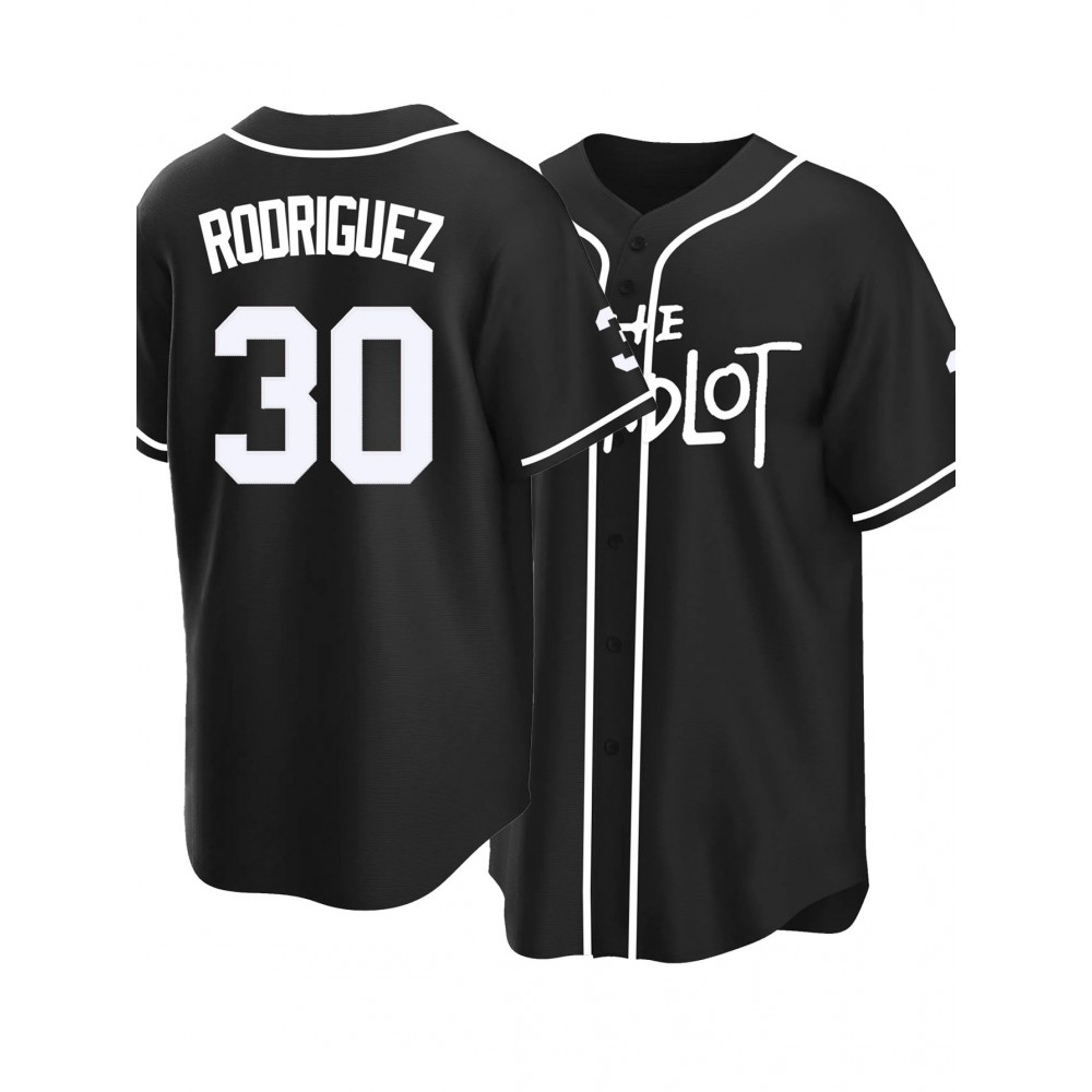 Men'S Black # 30 Baseball Shirt, Loose Embroidered Sports, Fashionable And Casual, Street Breathable Men'S Black # 30 Baseball Shirt, Loose Embroidered Sports, Fashionable And Casual, Street Breathable