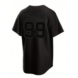 Men's Black #99 Baseball Shirt - Loose Fit Embroidered 