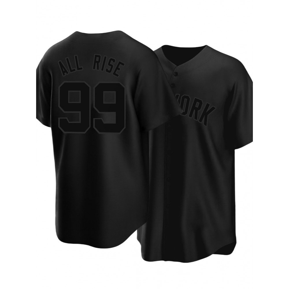 Men's Black #99 Baseball Shirt - Loose Fit Embroidered Men's Black #99 Baseball Shirt - Loose Fit Embroidered