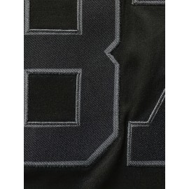 Men'S Black # 87 American Football Jacket With Loose Embroidered Sports, Fashionable, Casual, Street Breathable Rugby Top