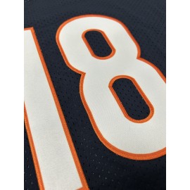 Men's #18 Embroidered Black American Football Jersey - Breathable, Casual Streetwear Rugby Top for All Seasons