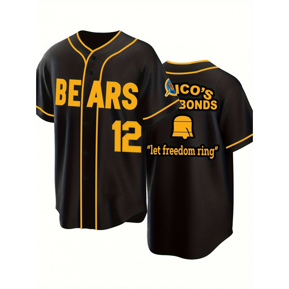 Men'S Black # 12 Baseball Shirt, Loose Embroidered Sports, Fashionable And Casual, Street Breathable Men'S Black # 12 Baseball Shirt, Loose Embroidered Sports, Fashionable And Casual, Street Breathable