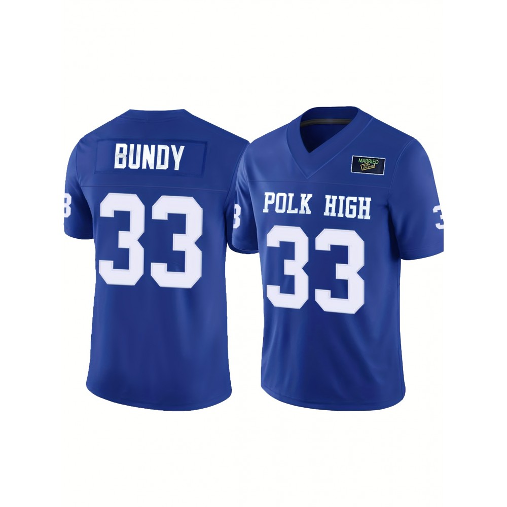 Men's #33 Blue American Football Jersey - Men's #33 Blue American Football Jersey -