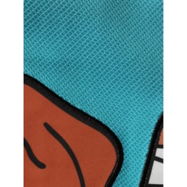 Moon Orchid Men's #69 Ice Hockey Sweatshirt - Loose Fit Breathable V-Neck with Embroidered Logo & SHORE Back Design, Teal & Brown Colorblock for Sports, Casual Streetwear & Outdoor Activities, Sports Fan Apparel, Durable Sportswear