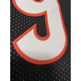 Men's Black # 9 Breathable Rugby Jersey, Sports V-neck Short Sleeved Uniform For Training And Matches, Embroidered American Football Shirt