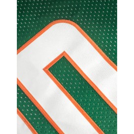 Men's Green # 10 Breathable Rugby Shirt, Sports V-neck Short Sleeve Training Match Uniform, Embroidered American Football Shirt