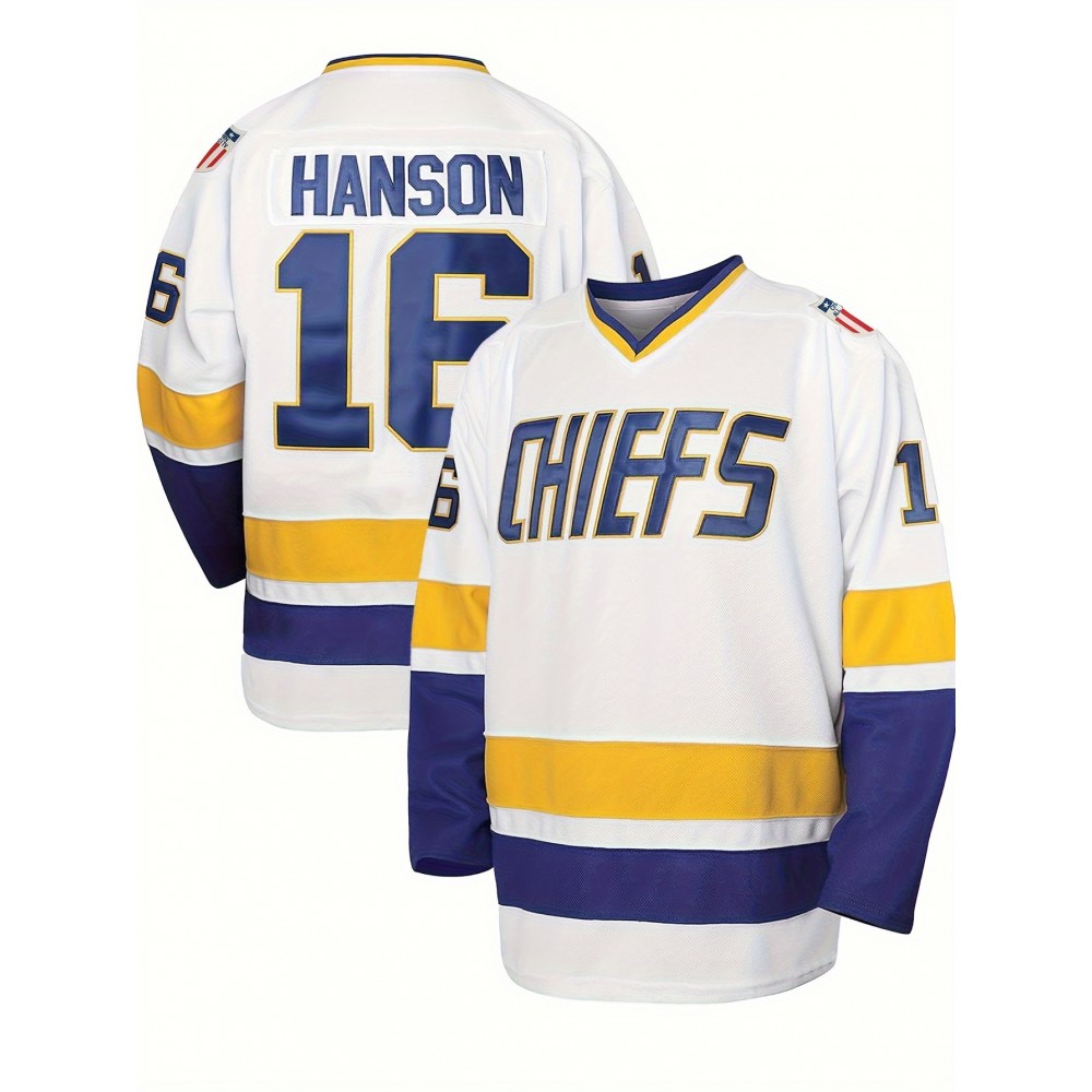 Men's Blue Striped Ice Hockey Sports Shirt With Loose Embroidered Long Sleeves, Sporty, Fashionable And Casual, Breathable On The Street Men's Blue Striped Ice Hockey Sports Shirt With Loose Embroidered Long Sleeves, Sporty, Fashionable And Casual, Breathable On The Street