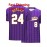 Men'S White Striped Purple # 8-24 Jersey Letter Embroidered Baseball Shirt, Fashionable And Casual, Street Breathable Short Sleeved Sports Shirt