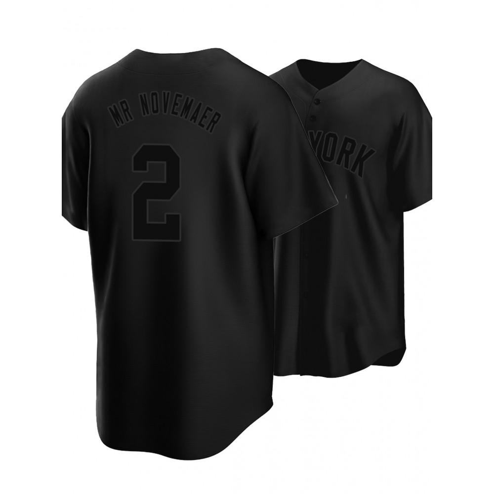 Men's Black #2 Embroidered Baseball Jersey - Loose Fit, Breathable V-Neck Sports Shirt for Casual & Outdoor Wear, NYC Street Style Men's Black #2 Embroidered Baseball Jersey - Loose Fit, Breathable V-Neck Sports Shirt for Casual & Outdoor Wear, NYC Street Style