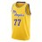 Men's Yellow #77 Basketball Jersey - Retro Embroidered Letter Design, Loose Fit Breathable Fabric, All-Season Casual & Sports Wear, Machine Washable Round Neck Vest for Men & Youths, Basketball Gear, Team Apparel, Durable Sports Apparel