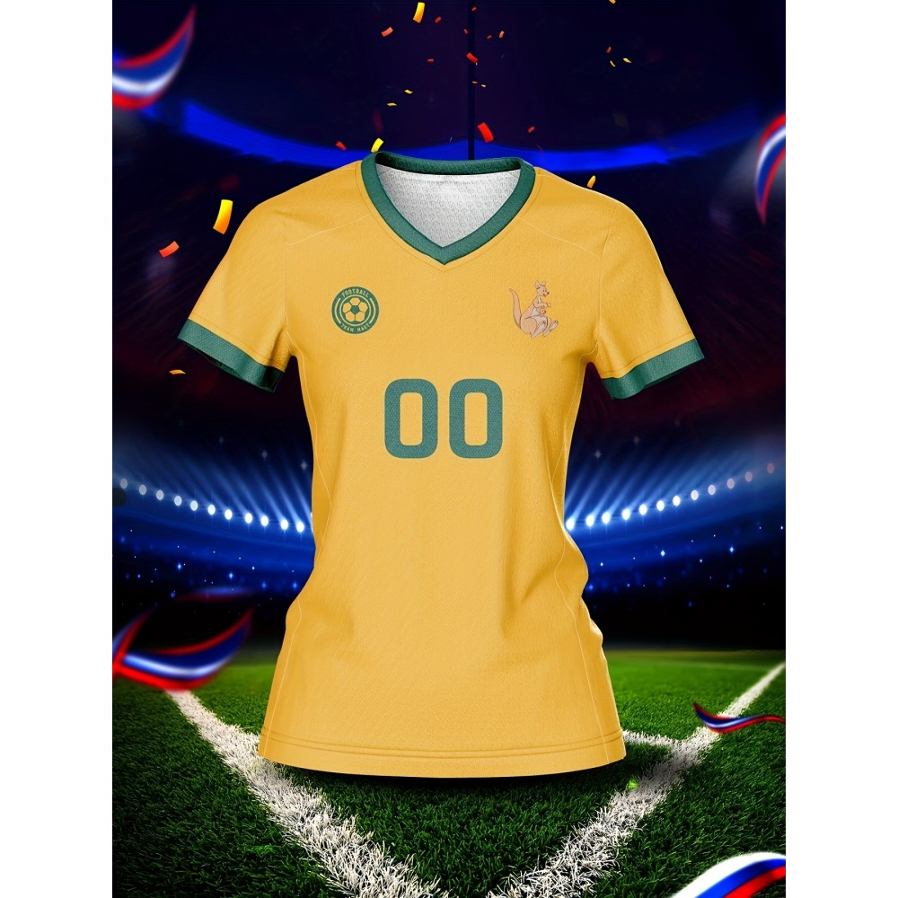 Customized Name & Number Women's V-Neck Football Jersey - Breathable Quick-Dry Fabric, Team Training & Casual Wear, Vibrant All-Over Print, Regular Fit for Spring/Summer/Fall, Custom Football Jersey Customized Name & Number Women's V-Neck Football Jersey - Breathable Quick-Dry Fabric, Team Training & Casual Wear, Vibrant All-Over Print, Regular Fit for Spring/Summer/Fall, Custom Football Jersey