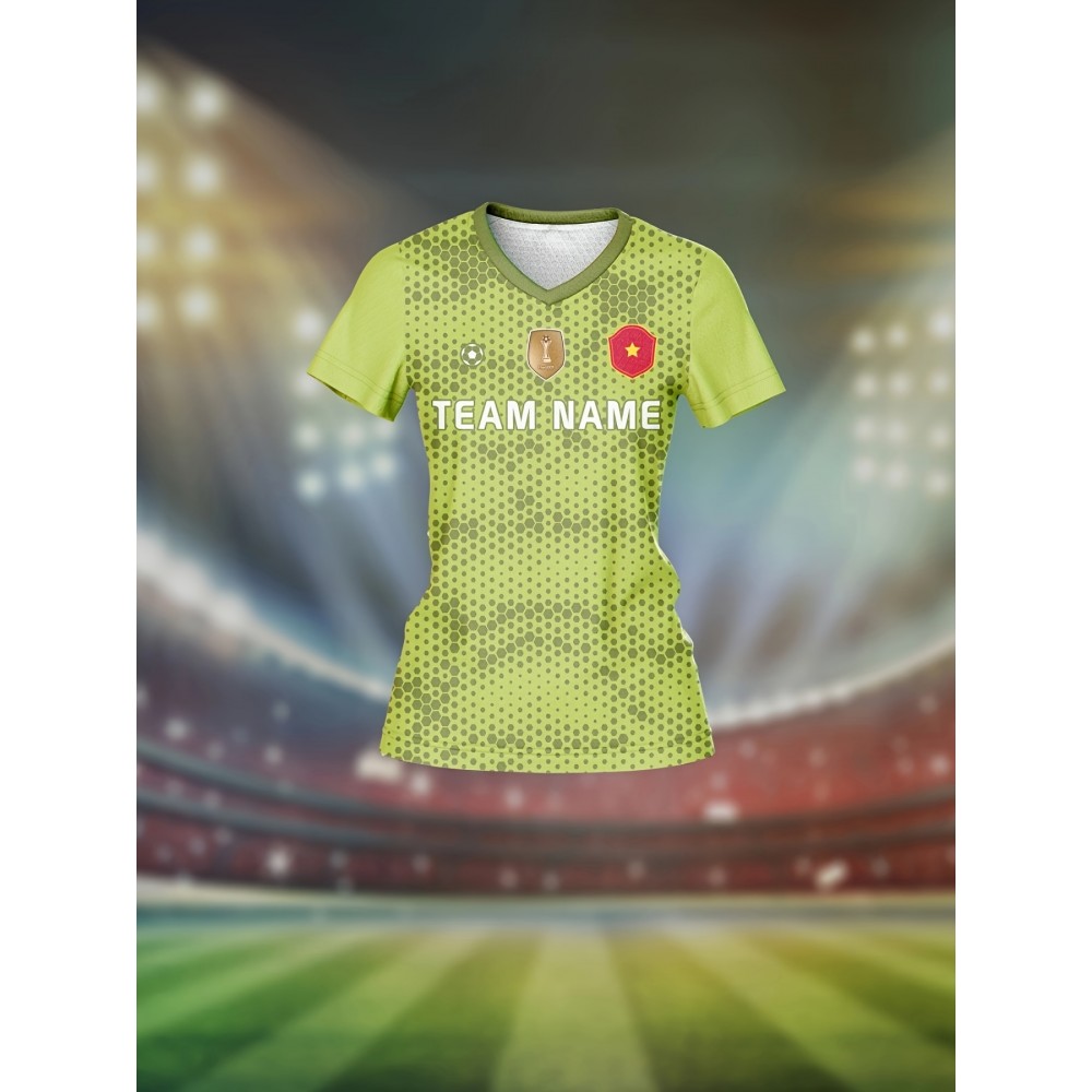 Customized Women's V-Neck Football Jersey - Personalized Name & Number, Breathable Polyester, Quick-Dry, Lime Green with Red Accents, Ideal for Team Training & Sports Fitness, Athletic Jersey | Personalized Sports Top | Lightweight Athletic Wear Customized Women's V-Neck Football Jersey - Personalized Name & Number, Breathable Polyester, Quick-Dry, Lime Green with Red Accents, Ideal for Team Training & Sports Fitness, Athletic Jersey | Personalized Sports Top | Lightweight Athletic Wear