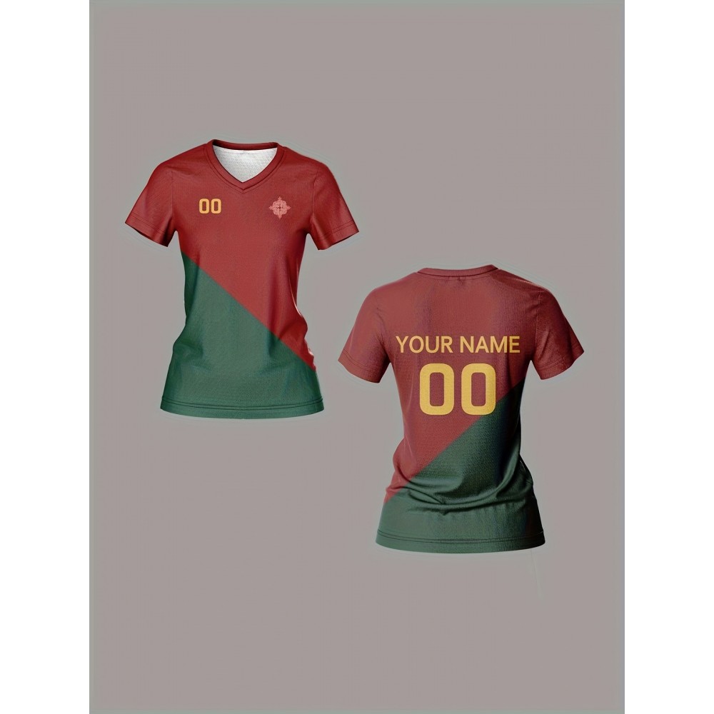 Custom Name and Number Women'S V-Neck Football Jersey Team Training Sportswear Comfortable Breathable Quick-Dry Casual Wear Custom Name and Number Women'S V-Neck Football Jersey Team Training Sportswear Comfortable Breathable Quick-Dry Casual Wear