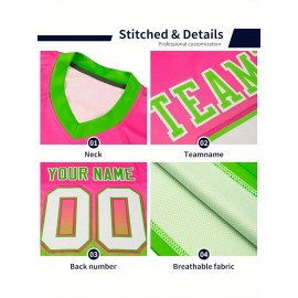 Customizable Plus Size Football Jersey - Personalized Name & Number, V-Neck, Loose Fit, Navy Blue with White & Orange Accents, Summer Sports Shirt for Men & Women, Football Jersey, Casual Sportswear, Sporty Design, Comfortable Fit