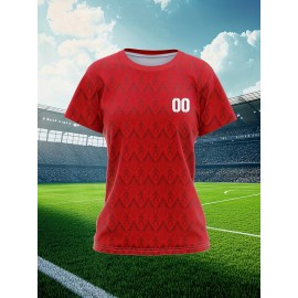 Customizable Plus Size Football Jersey for Women - Personalized Name & Number, Vibrant Soccer Graphic, Soft & Comfortable Fabric, Perfect for Training & Sports Activities, Soccer Accessories