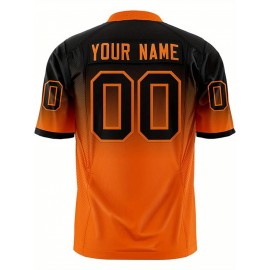 Customizable Plus Size Women'S Football Jersey - Personalized Name & Number, V-Neck Short Sleeve, Black & Neon Green with White Stripes & Logo, Breathable Summer Sports Training Uniform for Outdoor Competition