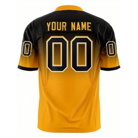 Customizable Plus Size Women'S Football Jersey - Personalized Name & Number, V-Neck Short Sleeve, Black & Neon Green with White Stripes & Logo, Breathable Summer Sports Training Uniform for Outdoor Competition