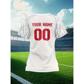 Customizable Women's Plus-Size Football & Baseball Jerseys - Personalized Team Name & Number, Soft Breathable Fabric, Round Neck Summer Sports Casual Wear, Outdoor Team Uniforms