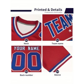 Customizable Plus Size Football Jersey - Personalized Name & Number, Vibrant Orange & Blue Gradient Design, V-Neck Short Sleeve, Breathable Summer Sports Shirt for Women, Football Jersey, Athletic Wear, Sporty Look, Comfortable Fit