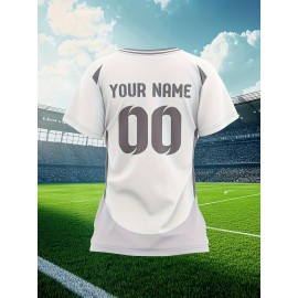 Customizable Women'S Plus Size Football Jersey - Personalized Name & Number, Maroon & Orange Soccer Training Shirt with White Accents, Breathable Summer Sportswear for Casual & Team Activities, Soccer Accessories, Durable Fabric