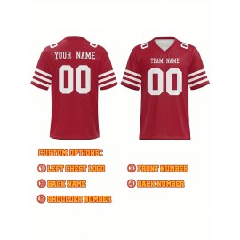 Personalized Football jersey Custom Football jersey Printed T-shirts Customize your favorite team and number, Everyday personalized hip-hop short-sleeved shirts, button- shirts