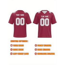 Personalized Football jersey Custom Football jersey Printed T-shirts Customize your favorite team and number, Everyday personalized hip-hop short-sleeved shirts, button- shirts