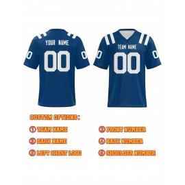 Personalized Football jersey Custom Football jersey Printed T-shirts Customize your favorite team and number, Everyday personalized hip-hop short-sleeved shirts, button- shirts