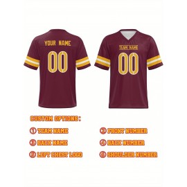 Personalized Football jersey Custom Football jersey Printed T-shirts Customize your favorite team and number, Everyday personalized hip-hop short-sleeved shirts, button- shirts
