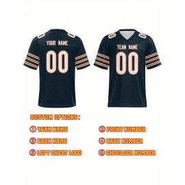 Personalized Football jersey Custom Football jersey Printed T-shirts Customize your favorite team and number, Everyday personalized hip-hop short-sleeved shirts, button- shirts