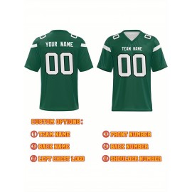 Personalized Football jersey Custom Football jersey Printed T-shirts Customize your favorite team and number, Everyday personalized hip-hop short-sleeved shirts, button- shirts