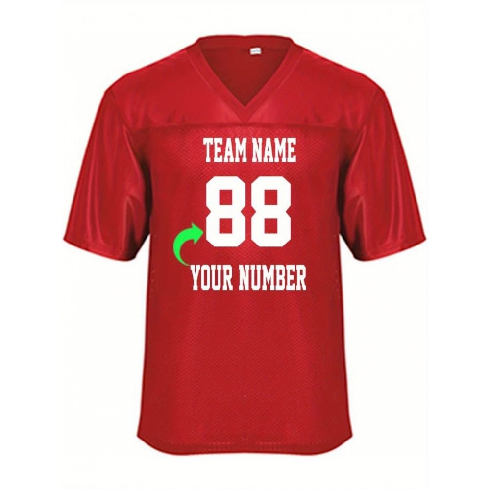 Customize your own football jerseys. Customize your name and team number. Personalized large-sized football jerseys for ball games and daily outdoor activities Customize your own football jerseys. Customize your name and team number. Personalized large-sized football jerseys for ball games and daily outdoor activities